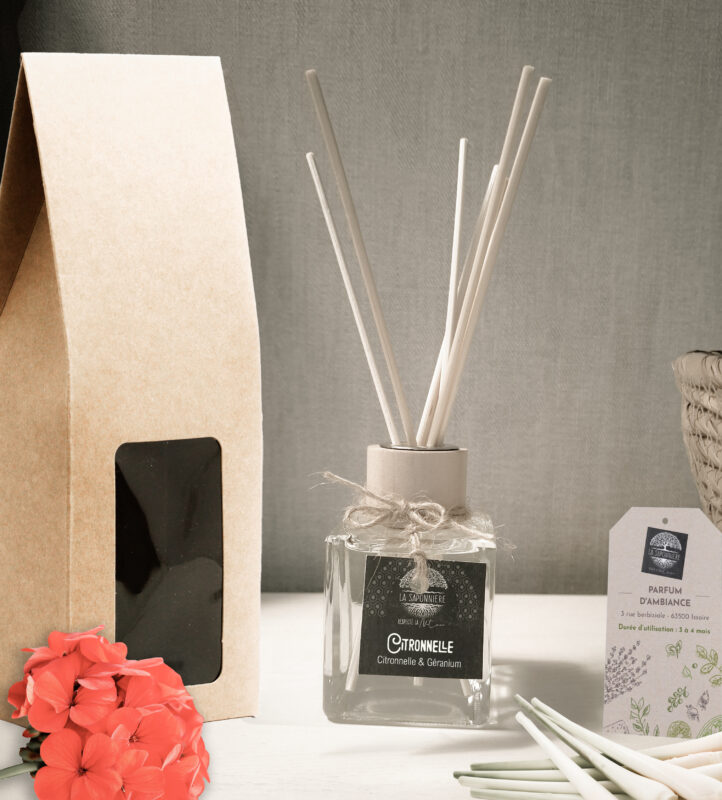 Parfum d'Ambiance Artisanal Citronnelle et Géranium